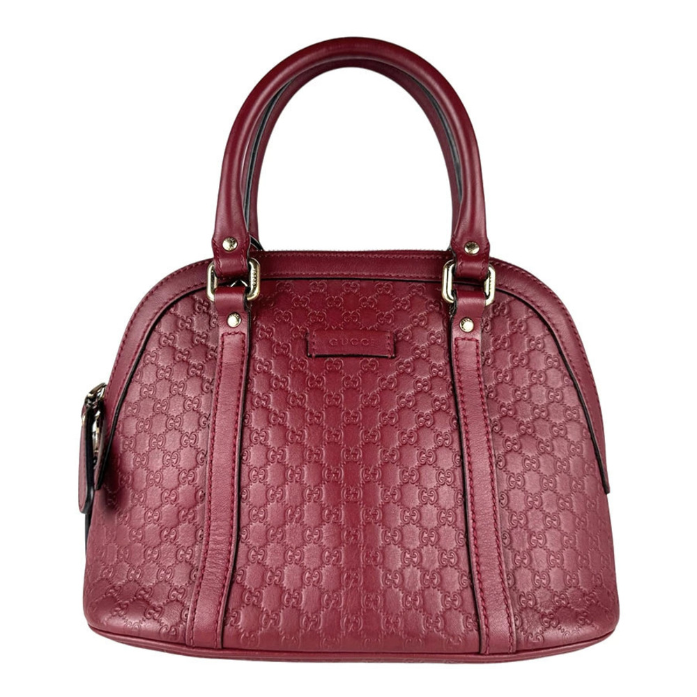 Gucci Guccissima Leather 2Way Shoulder Bag Red